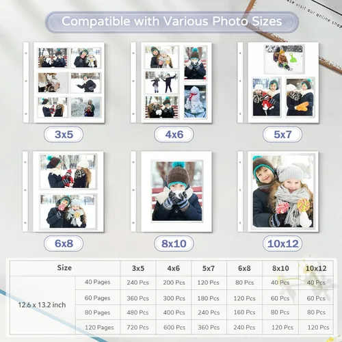 Miniatura 8 de Popotop Álbum de fotos grande autoadhesivo 4 x 6, 5 x 7, 8 x 10, álbum de recortes DIY, libro de fotos, regalos para mamá, familia, bebé y boda
