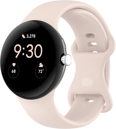 Miniatura 21 de Correa Compatible con Google Pixel Watch 1/2/3/4 (41mm), Pulsera de Reemplazo de Silicona Suave Deportiva para Google Pixel Watch 41mm Negro