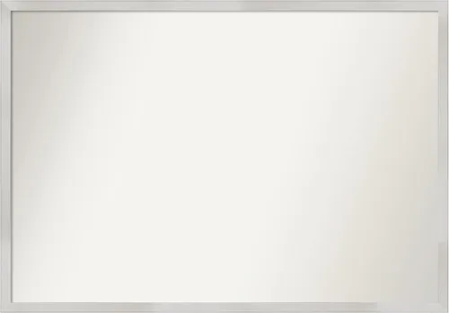 Miniatura 255 de Amanti Art Espejo de baño plateado para sobre el fregadero, 33 x 45 pulgadas, espejo de tocador rectangular blanco plateado y plateado, marco