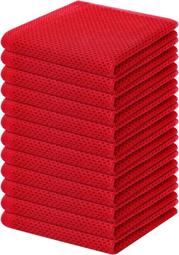 Miniatura 222 de Homaxy Paños de cocina de 100% algodón con tejido de gofre, ultra suaves, absorbentes, de secado rápido, 12 x 12 pulgadas, paquete de 6, amarillo