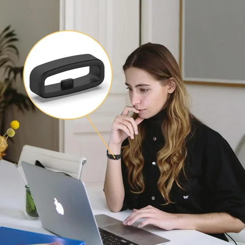 Miniatura 7 de Paquete de 6 anillos de sujeción compatibles con Fitbit Versa 4/3/2/Sense/Sense 2/Versa Lite/SE Band Keeper, correa de repuesto de silicona