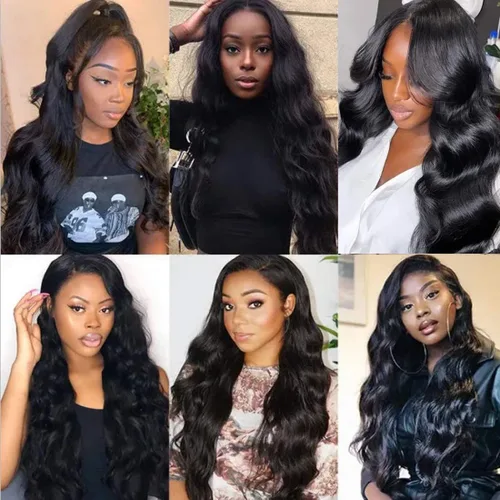 Miniatura 6 de UNice 4 manojos de cabello humano brasileño ondulado, 100% real, sin procesar, extensiones de cabello humano virgen, color negro natural, 20, 22
