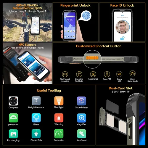 Miniatura 10 de Blackview BL7000 AI 5G Teléfono resistente Android 15, 24GB+256GB/2TB MTK Dimensity 6300, 6.78" FHD+ 120Hz, 50MP + visión nocturna 20MP