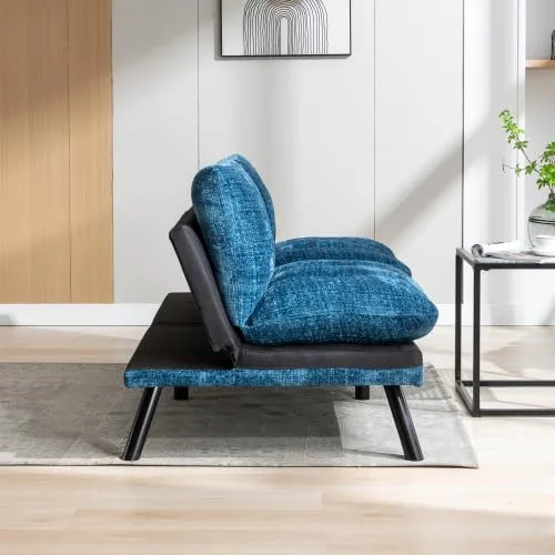 Miniatura 7 de anwickjeff Sofá cama futón, sofá convertible moderno, sofá biplaza plegable, sofás de futón transpirables para espacios pequeños compactos