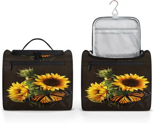 Miniatura 4 de cfpolar Animal Fox Flores Colgantes Neceser de Viaje Neceser Organizador de Maquillaje Bolsa de Almacenamiento de Cosméticos Baño Bolsa