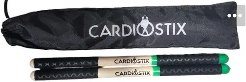 Miniatura 13 de CardioStix Paquete de 8.5 oz de baquetas de batería cardio de doble agarre de mayor peso (1 PAR) Premium de madera de nogal americano Batería