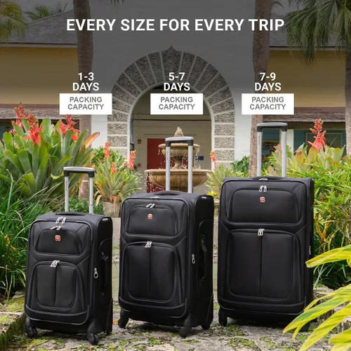 Miniatura 6 de SwissGear - Equipaje suave expandible Sion con ruedas, Negro