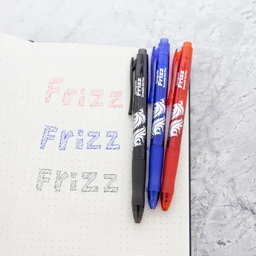 Miniatura 3 de BAZIC Frizz 17067 - Bolígrafo retráctil de gel borrable de colores surtidos con empuñadura, paquete de 3