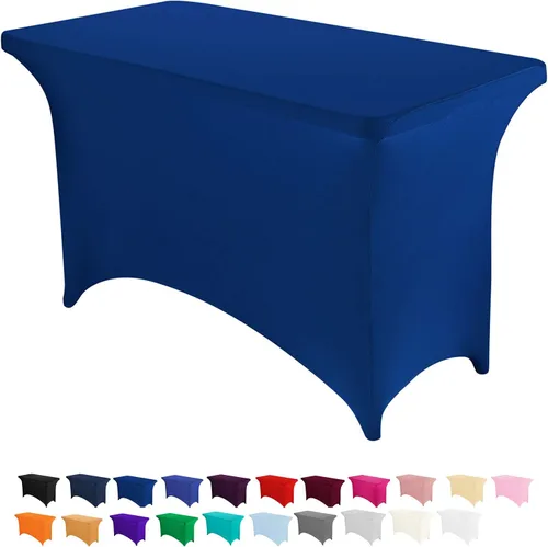 Miniatura 23 de Peomeise - Funda de mesa de elastano de 4 pies, mantel rectangular elástico de elastano (verde manzana, 4 pies)
