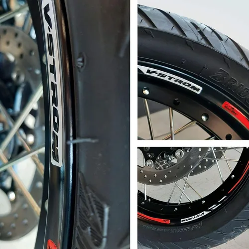 Miniatura 4 de Resin Bike Adhesivos 3D para motocicleta compatibles con Suzuki V-Strom 1050 XT Orange. Ruedas de 17 pulgadas y 19 pulgadas de protección contra