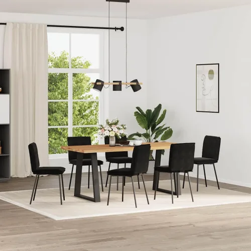 Miniatura 11 de Modern Black Velvet Dining Chair Set of 4, Compact Rectangular Design for Small Spaces, Sturdy Metal Frame and Plush Seating for Dining Room Kitchen