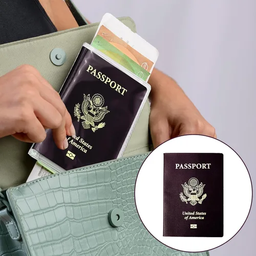 Miniatura 5 de Protector transparente para pasaporte, protector de pasaporte de plástico impermeable, protector de pasaporte para viajes, funda transparente