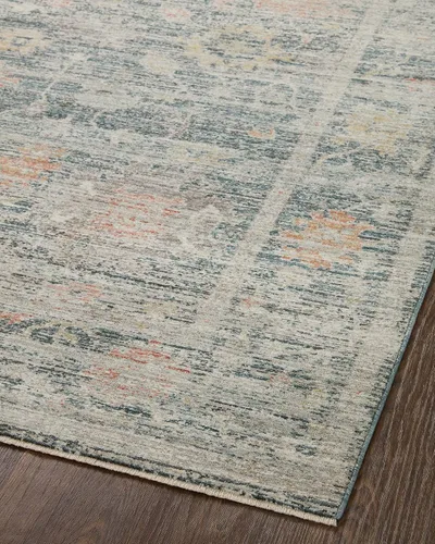 Miniatura 9 de Loloi Magnolia Home de Joanna Gaines Millie Collection MIE-01 Azul/Multicolor, 2 pies 3 pulgadas x 3 pies 10 pulgadas, 0.25 pulgadas de altura
