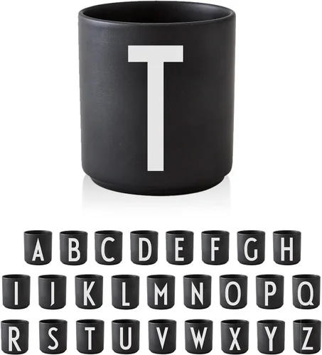 Miniatura 11 de Design Letters Taza de café con inicial A-Z Taza de café de Navidad con monograma para hombres, mujeres, tazas de porcelana de 11 onzas, taza