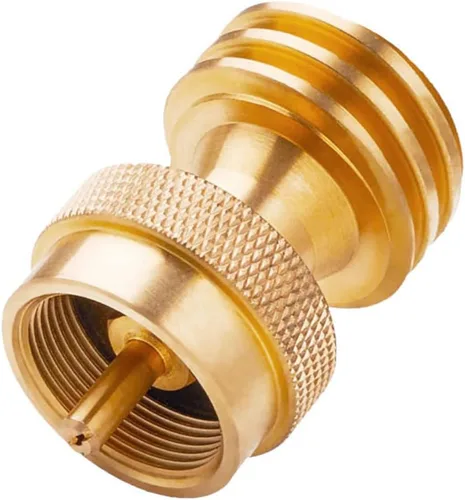 Uenede Adaptador de tanque de propano de latón, convertidor universal de 1 libra/16.4 oz tanque pequeño a manguera QCC1/tipo 1 o regualtor circular