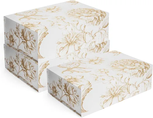 Miniatura 8 de Caja de regalo de recuerdo de lujo, paquete de 3 cajas decorativas florales rosas con tapas magnéticas para regalos, caja de recuerdos de boda