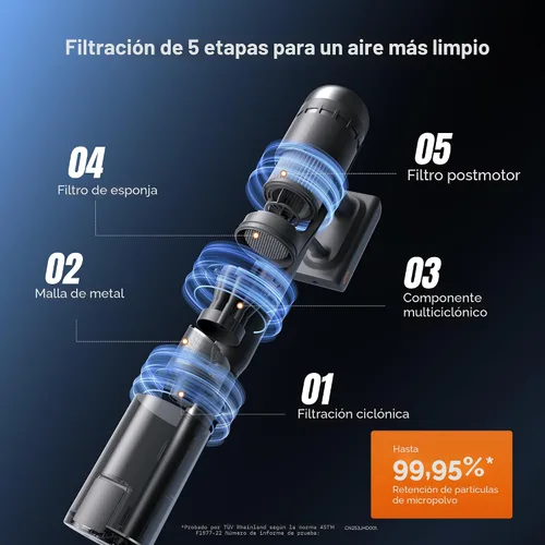 Miniatura 6 de Roborock H60 Hub Ultra Aspiradora Inalámbrica con Estación de Vaciado Automático, Aspiradora de Mano con Succión Mejorada de 210AW para el Hogar
