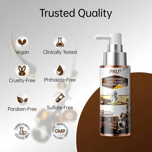 Miniatura 8 de PKU Aerosol para el crecimiento del cabello, suero capilar con biotina y aceite de romero, cuidado nutritivo del cuero cabelludo para adelgazar