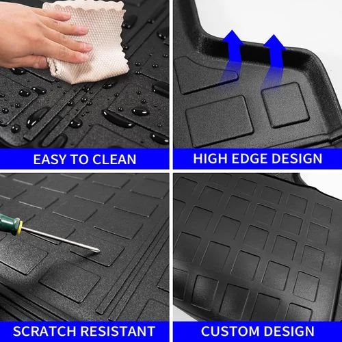 Miniatura 4 de Rongtaod Tapete de Carga Compatible con Hyundai Santa Fe 2021-2023 (Se Ajusta a 5 Asientos) Tapete de Maletero Tapete de Carga Forro de Carga Para