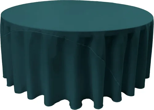 Miniatura 101 de LA Linen - Mantel redondo lavable de popelina de poliéster, resistente a manchas y arrugas, 51", mantel de tela para comedor, cocina, fiesta, Negro