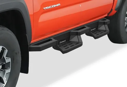 Miniatura 9 de APS Estribos tubulares negros de 6 pulgadas estilo desplegable, barras Nerf compatibles con Toyota Tacoma 2005-2023 doble cabina de tripulación