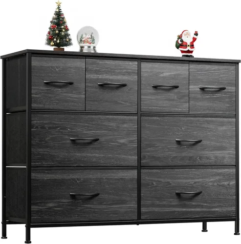 Miniatura 31 de WLIVE Cómoda para dormitorio con 8 cajones, cómoda de tela ancha para almacenamiento y organización, cómodas de dormitorio, cajonera para sala