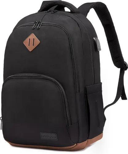Miniatura 8 de LOVEVOOK Mochila escolar para mujeres y hombres, mochila clásica con compartimento para laptop de 15.6 pulgadas, bolsa ligera para libros