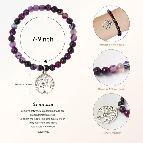 Miniatura 3 de Pulsera de piedra natural con corazón dulce para hijanietanuera