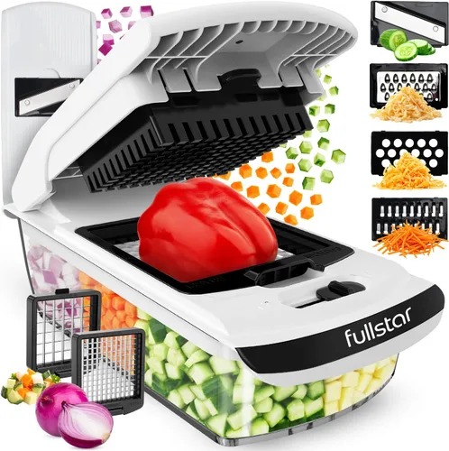 Miniatura 13 de Fullstar The Original Pro Chopper - Picador de verduras y espiralizador, picador de alimentos con recipiente, rebanador de frutas, utensilios