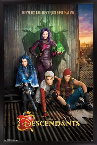 Miniatura 7 de Disney Descendants - Póster de pared de Key Art, 22.4 pulgadas de largo x 14.7 pulgadas de ancho, versión enmarcada de madera de granero