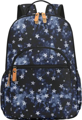 Miniatura 55 de Leaper Mochila para laptop para mujer: linda mochila floral para escuela, universidad, viajes, trabajo, mochila ligera para niños, Negro margarita