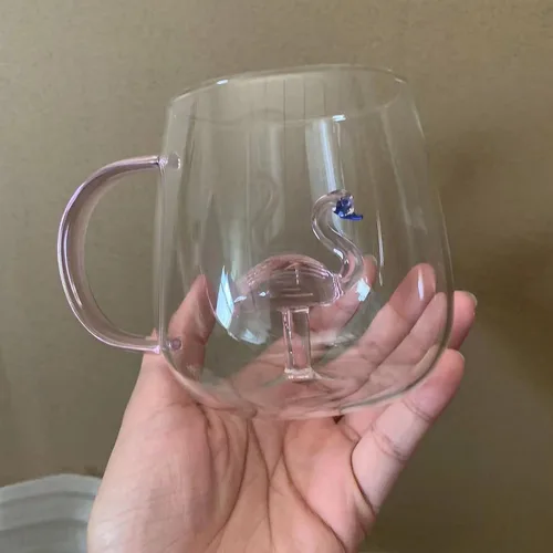 Miniatura 9 de Vasos de vidrio, patrón tridimensional transparente, bebidas de bar, taza de café helado, vaso de jugo, transparente (taza de delfin)