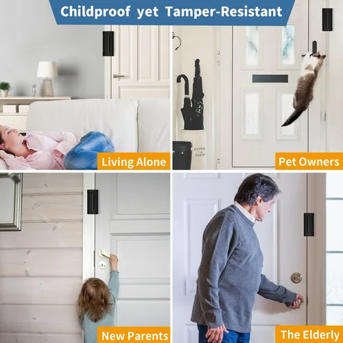 Miniatura 7 de Cerradura de refuerzo de puerta de seguridad para el hogar, pestillo de seguridad adicional para puertas delanteras, dispositivos de seguridad