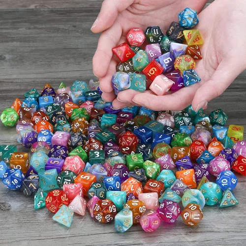 Miniatura 6 de DND - Juego de dados poliédricos de 25 x 7 (175 piezas) de dados poliédricos D&D, de tres colores, dos colores y monocromáticos para Calabozos