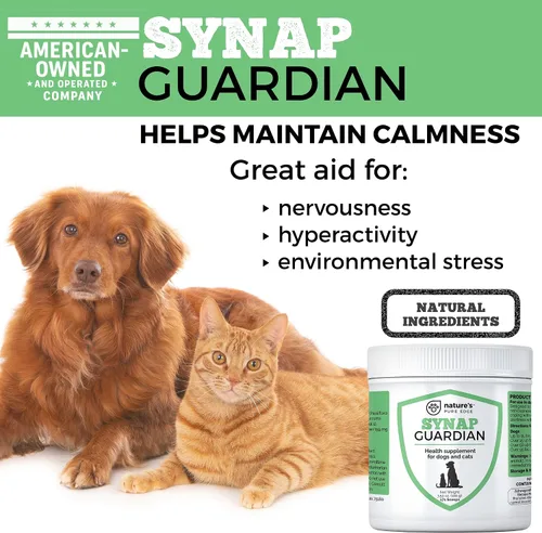 Miniatura 3 de Synap Guardian - Apoyo al sistema nervioso y cuidado calmante para perros y gatos - Ayuda natural de relajación de una empresa estadounidense