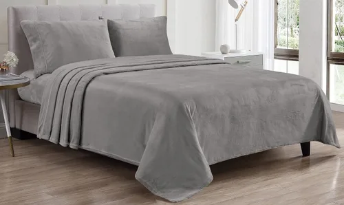 Juego de sábanas de 4 piezas de microfibra de alta calidad, ropa de cama de felpa ultra suave, funda de almohada, plana, sábana bajera ajustable de