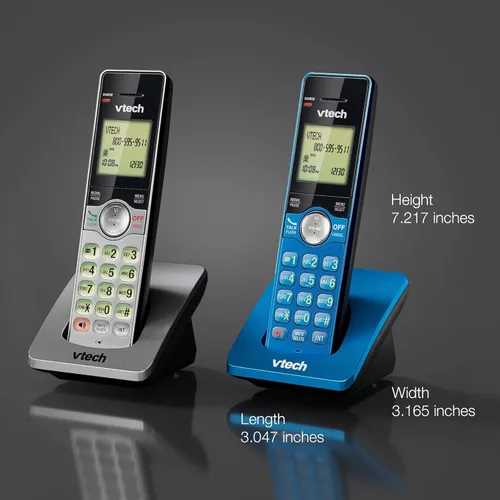 Miniatura 10 de VTech Teléfono inalámbrico de 3 auriculares para el hogar con identificador de llamadas/llamada en espera, teléfonos de línea fija, teclado