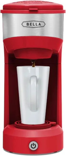 Miniatura 7 de Máquina de café BELLA de doble preparación para una sola porción, prepara tanto Kcup como café molido, capacidad grande de 14 onzas, fácil de un