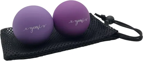 Miniatura 9 de Bolas de lacrosse de silicona para masaje para terapia de puntos de activación, nudos musculares y terapia física. Juego de 2 bolas con bolsa