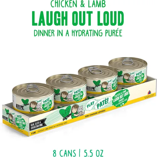 Miniatura 2 de Weruva B.F.F. Play - Best Feline Friend Paté Lovers, Aw Yeah!, Chicken & Lamb Laugh Out Loud con pollo y cordero, lata de 5.5 onzas (paquete de 8)