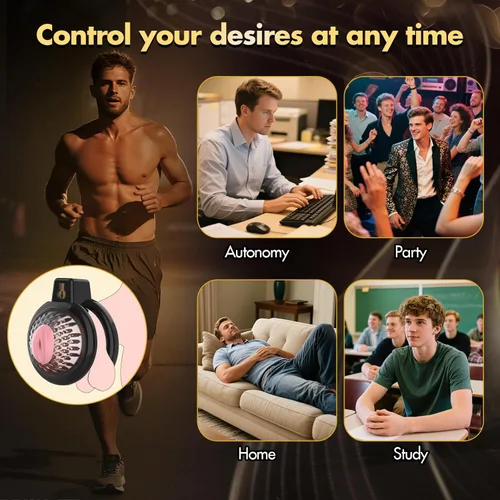 Miniatura 6 de Jaula de castidad masculina, jaula de pene suave y ligera con 6 tamaños de anillos, cómodo dispositivo de castidad para hombres, perfecto para uso a