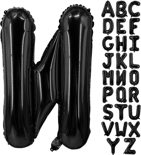 Miniatura 30 de Lovoir Globos grandes de 40 pulgadas con letras B negras de gran tamaño, globo de helio de aluminio de Mylar para decoración de fiesta de Letra B