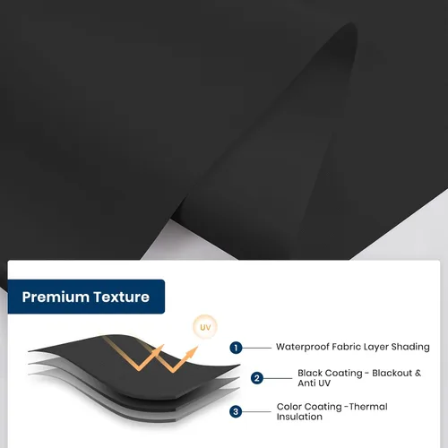 Miniatura 4 de Persianas enrollables 100 % opacas, sin cordón, para ventanas de interiores, parada libre, tela aislante térmica, protección UV, persianas opacas