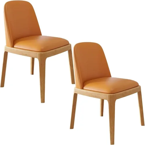 Miniatura 11 de Juego de 2/4 sillas de comedor, sillas de comedor de madera, silla tapizada para sala de estar, silla de vestíbulo sin brazos con respaldo curvo