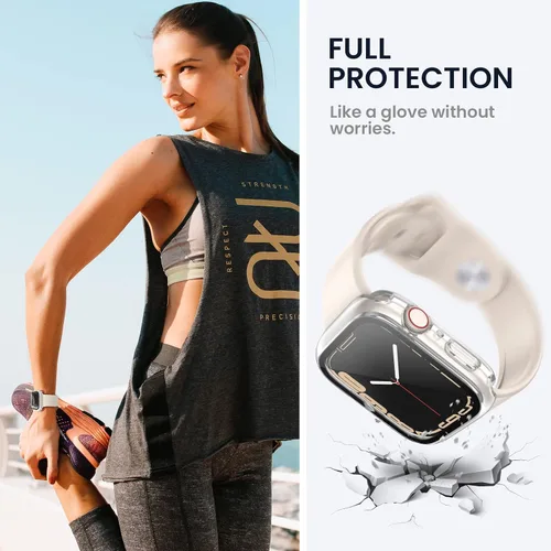 Miniatura 5 de Tensea - Funda protectora de pantalla impermeable para Apple Watch (2 en 1) para Apple Watch Serie SE 7, 5, 4, accesorios de 41 mm, iWatch protector