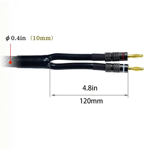 Miniatura 5 de Arklove 1 unids 10 pies 14 awg de alta calidad de alambre trenzado doble banana a babana chapado en oro cable de altavoz OFC cobre libre de oxígeno