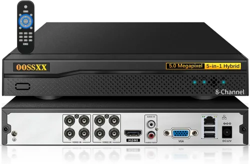 Grabador de seguridad DVR híbrido 5MP 8CH H.265+ de 5MP 8CH, 5 en 1, compatible con cámara TVI/CVI/AHD/CVBS/IP, compatible con ONVIF (requiere