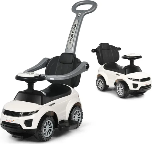 Miniatura 11 de HONEY JOY Cochecito Empujador con Pedal, Coche Deslizante con Manija de Empuje y Barrera Desmontable, Sonido y Luces, Almacenamiento Bajo