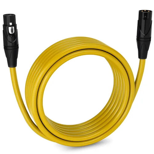 Miniatura 56 de LyxPro Cable de micrófono XLR hembra a macho de ángulo recto de 3 pines de 1.5 pies para altavoces amplificados, interfaz de audio, rendimiento