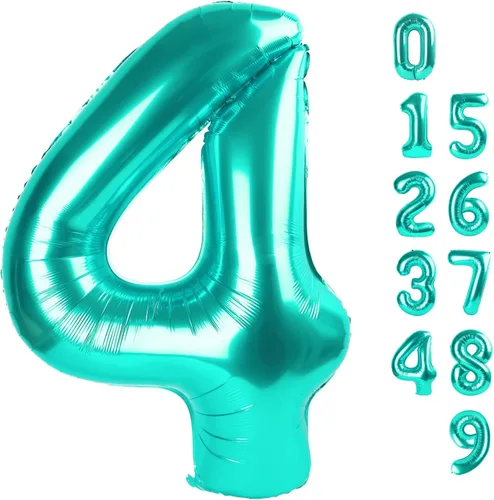Miniatura 435 de Globos de números de 5 globos de 40 pulgadas, decoraciones de cumpleaños azules para niños y niñas, globos de números azul marino grandes
